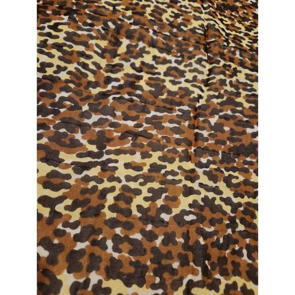 Vintage Polyester Scarf Leopard Print Green Neck Scarf - Picture 3 of 5